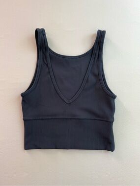 Lululemon Power Pivot Reversible Ribbed Tank Top Crop Top Navy Blue NO Size Tag